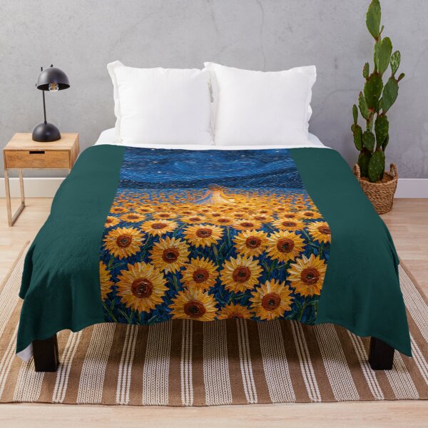 Item preview, Girl in an Endless Sunflower Field at Night designed and sold by codex401.