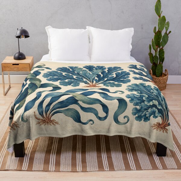 Item preview, Indigo Seaweed and Coral Botanical Study designed and sold by AuraMuse Studio.