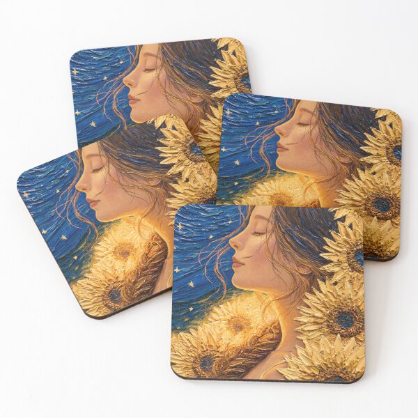 Item preview, Sunflower Woman with a Starry Sky designed and sold by codex401.