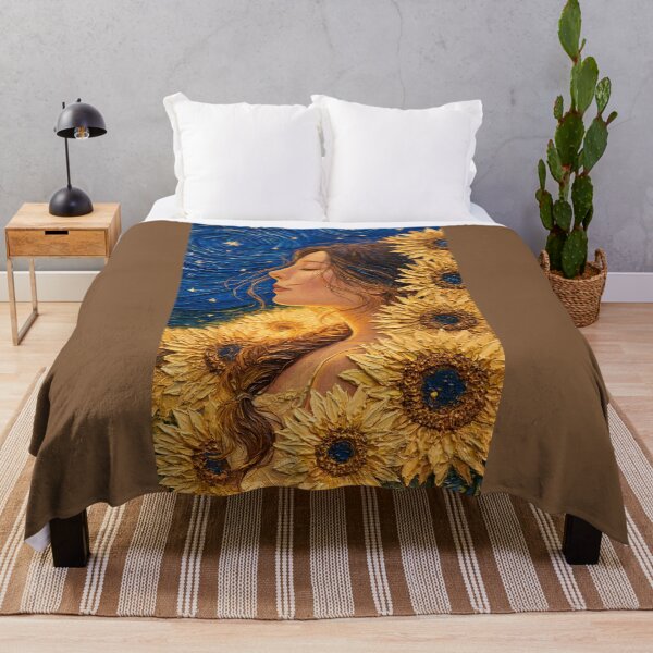 Item preview, Sunflower Woman with a Starry Sky designed and sold by codex401.