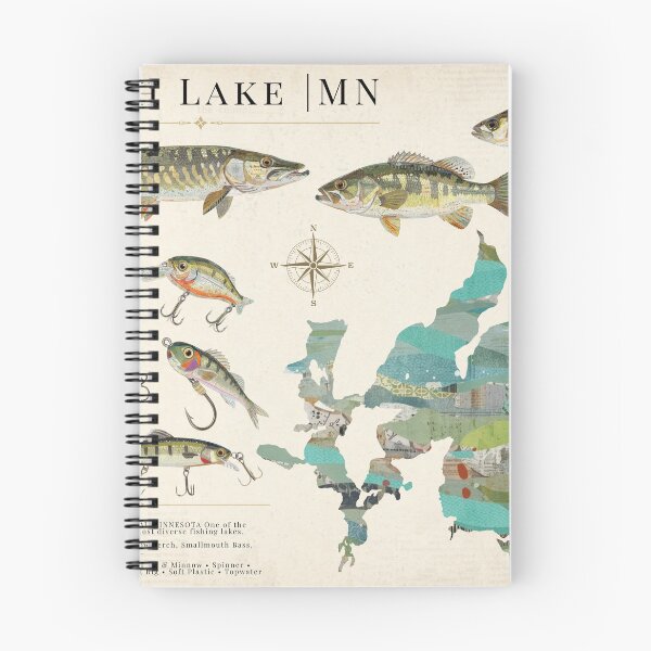 Item preview, Leech Lake Minnesota Fishing Map designed and sold by traciwithani.