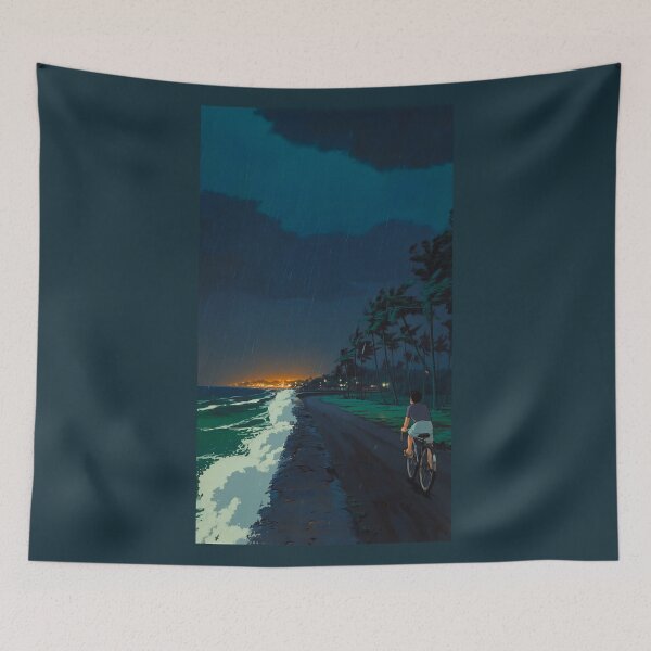 Item preview, Cyclist on a Coastal Road at Dusk designed and sold by codex401.