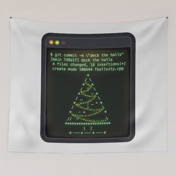 Item preview, Deck the Halls Git Commit - Terminal Christmas designed and sold by TheCalmEdit.