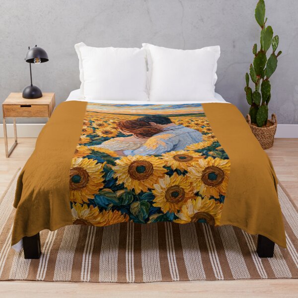 Item preview, Couple Embracing in a Sunset Sunflower Field designed and sold by codex401.