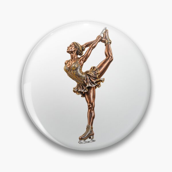 Item preview, Metallic Bronze Female Figure Skater – Elegant Ice Skating 3D Artwork, Gold and Copper Athletic Design designed and sold by GoodPlaceToShop.