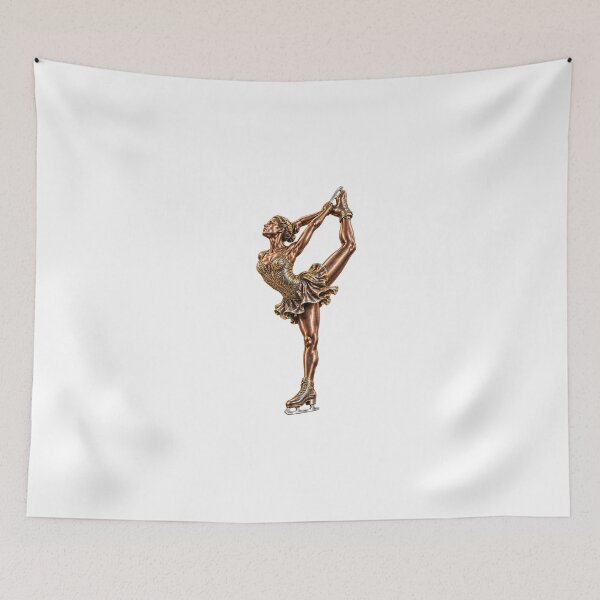 Item preview, Metallic Bronze Female Figure Skater – Elegant Ice Skating 3D Artwork, Gold and Copper Athletic Design designed and sold by GoodPlaceToShop.