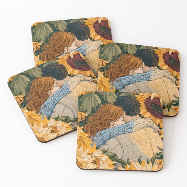 Item preview, Couple Hugging in a Golden Sunflower Field designed and sold by codex401.
