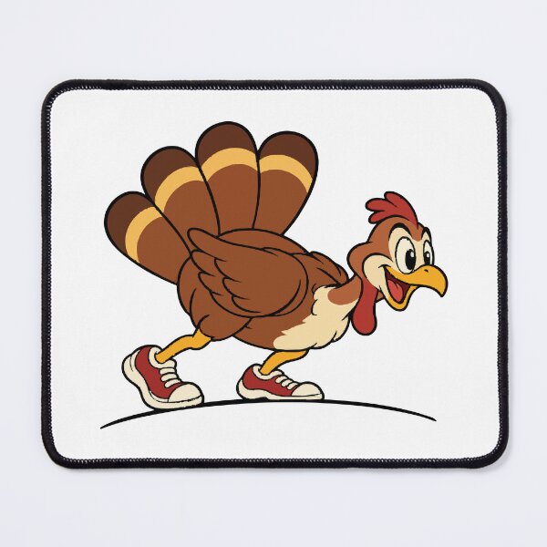 Item preview, Running Turkey Sprinter Cartoon Thanksgiving Mascot designed and sold by ThreadQuirk.