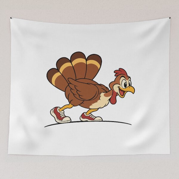 Item preview, Running Turkey Sprinter Cartoon Thanksgiving Mascot designed and sold by ThreadQuirk.