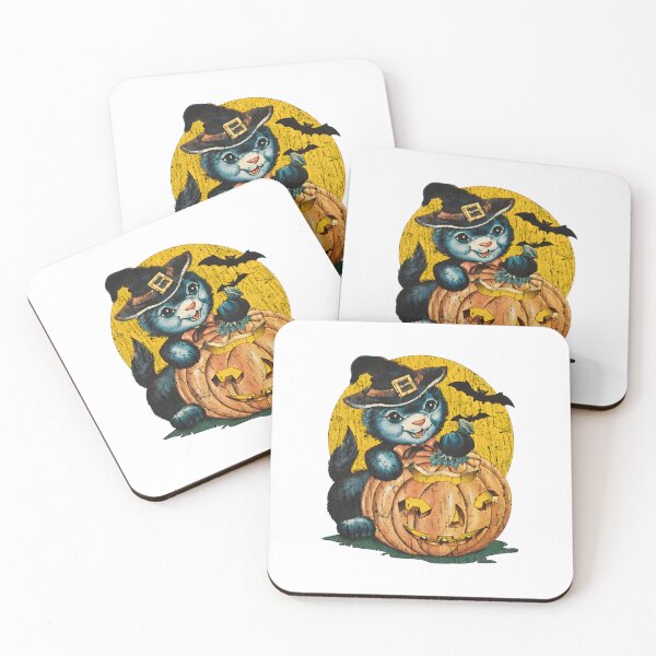 Item preview, Vintage Halloween Kitten Pumpkin Art designed and sold by Dmo3HarkoArt.