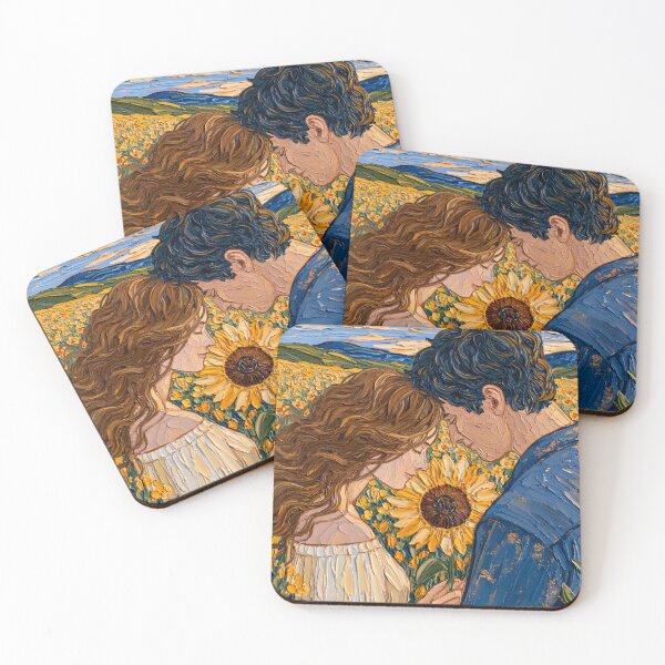 Item preview, Couple Embracing in a Golden Sunflower Field designed and sold by codex401.
