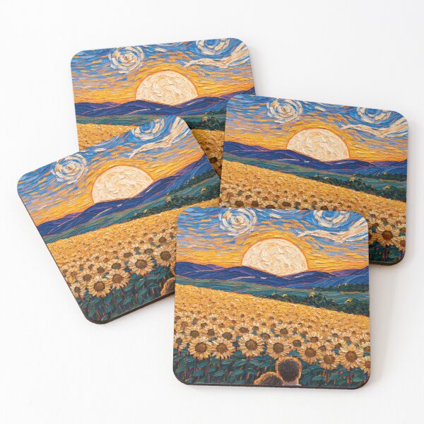 Item preview, Couple Watching Sunset Over Sunflower Fields designed and sold by codex401.