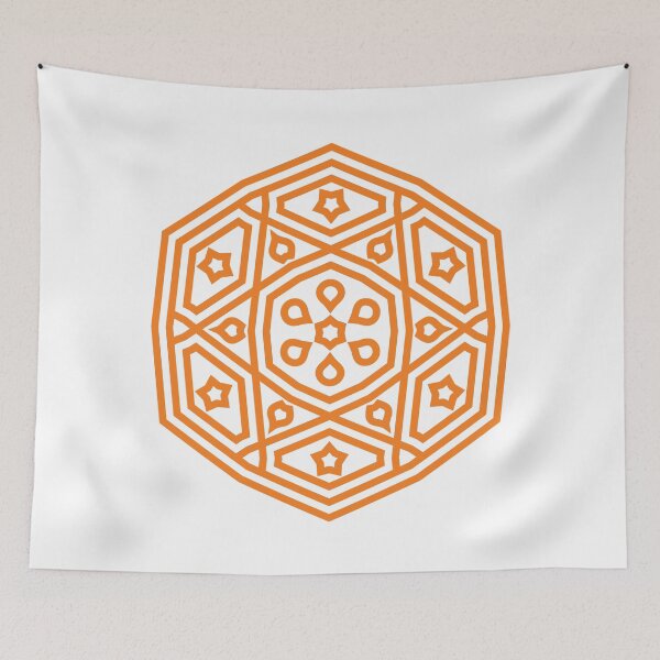 Item preview, Islamic Geometric Mandala Pattern Art-Orange designed and sold by GrafecShop.