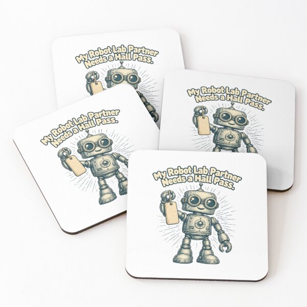Item preview, My Robot Lab Partner Needs a Hall Pass Back to School AI Humor designed and sold by ThreadQuirk.