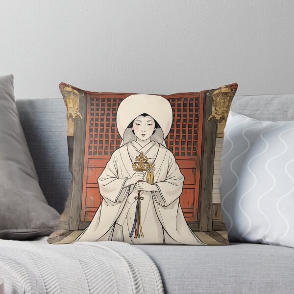 Item preview, Japanese Bride in White Shiromuku at Shrine Hall designed and sold by TokyoUkiyoHouse.