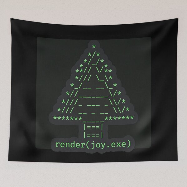 Item preview, ASCII Christmas Tree - render(joy.exe) Sticker designed and sold by TheCalmEdit.