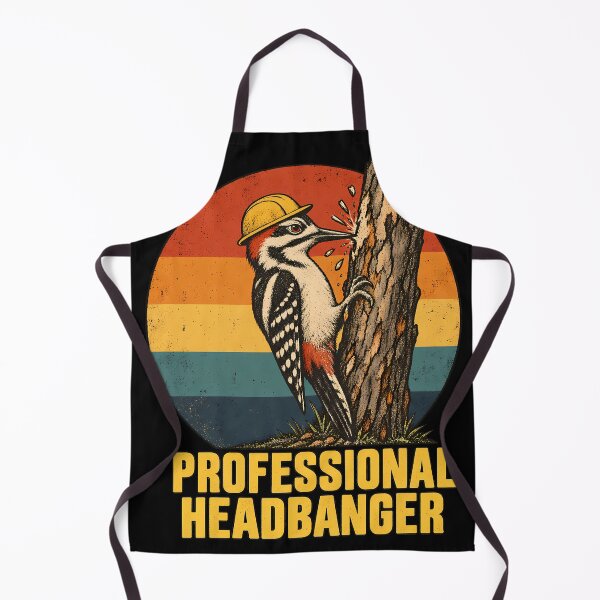Item preview, Professional Headbanger Woodpecker Retro Sunset designed and sold by LiberOccultis.