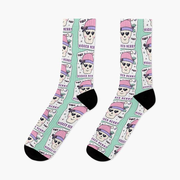 Item preview, Pastel Goth Christmas Skull in Santa Hat, Wicked Merry designed and sold by sdcreations210.