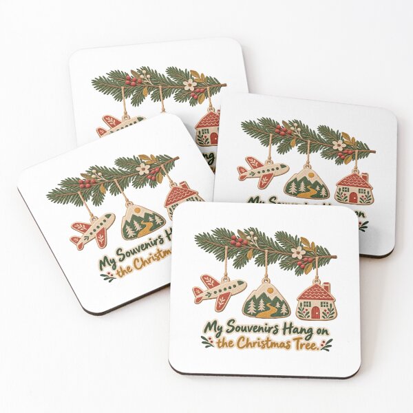 Item preview, My Souvenirs Hang on the Christmas Tree Travel Ornaments Folk Art designed and sold by ThreadQuirk.
