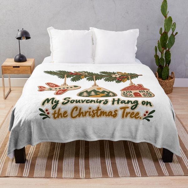 Item preview, My Souvenirs Hang on the Christmas Tree Travel Ornaments Folk Art designed and sold by ThreadQuirk.