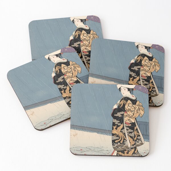 Item preview, Geisha Walking in Rain with Wagasa Umbrella designed and sold by TokyoUkiyoHouse.