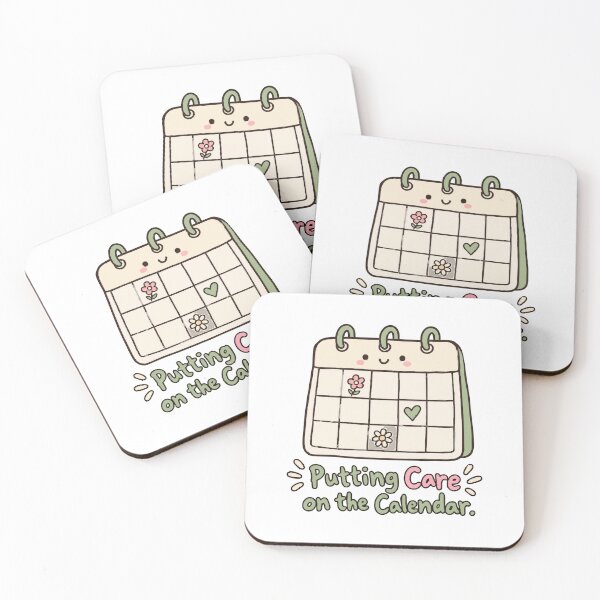 Item preview, Putting Care on the Calendar Self Care Planner Kawaii Doodle designed and sold by ThreadQuirk.