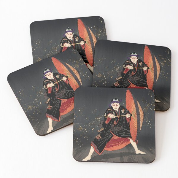 Item preview, Kabuki Actor with Umbrella in Golden Sparks designed and sold by TokyoUkiyoHouse.