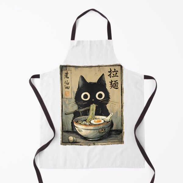Item preview, Cute Kawaii Cat with Ramen Bowl Retro Japanese Noodles Illustration designed and sold by bourghigsm.