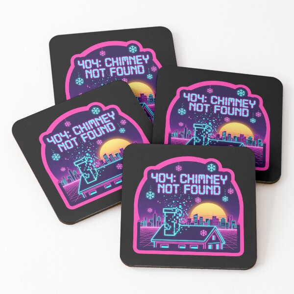 Item preview, 404 Chimney Not Found - Synthwave Christmas Error designed and sold by TheCalmEdit.