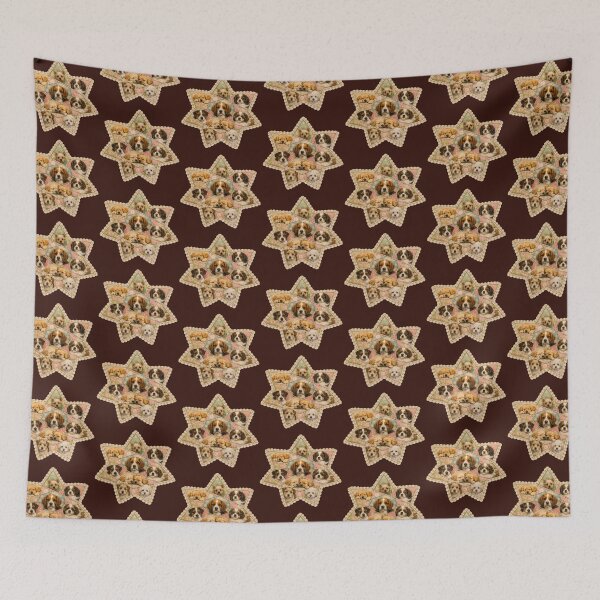 Item preview, Sleepy puppies quilt star designed and sold by ArtfulSoules.