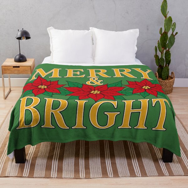 Item preview, Merry and Bright Christmas Poinsettia Flowers designed and sold by docs the icon.