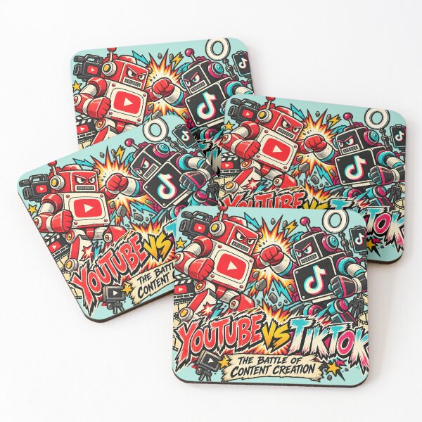 Item preview, Youtube versus Tiktok Retro Robots Battle designed and sold by SpectacledBoi.