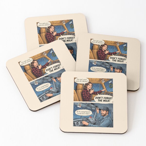 Item preview, CB Radio Couple Trucker Conversation Comic designed and sold by SplashTastic.