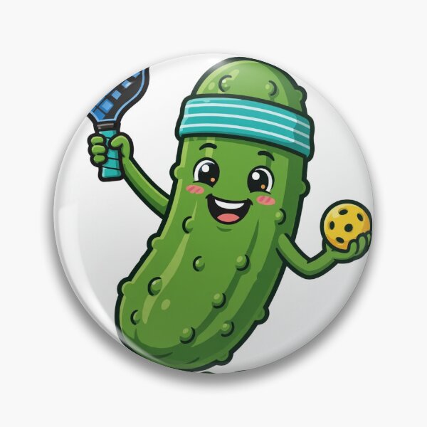 Item preview, Dink Life Funny Pickleball Sticker — Cute Dill Pickle Mascot with Paddle, Pickleball Player Gift Decal designed and sold by focuspromind.