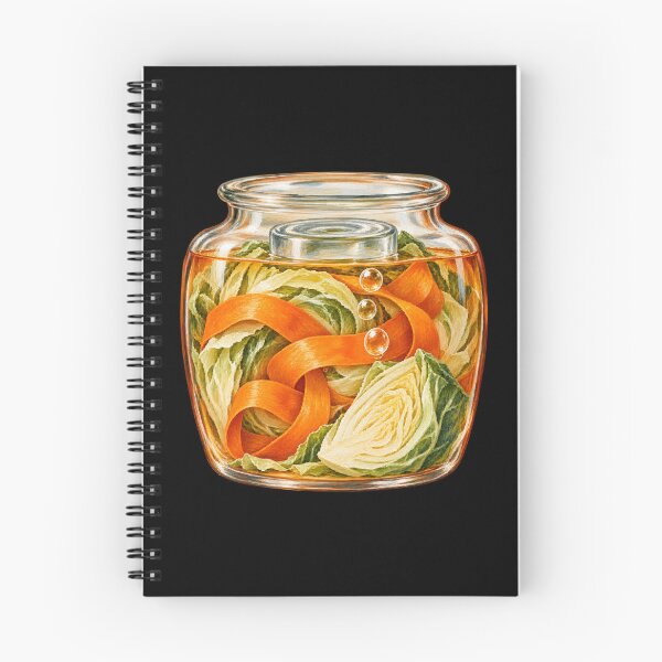 Item preview, Fermentation Crock with Cabbage and Carrot Sauerkraut Art designed and sold by ThreadQuirk.