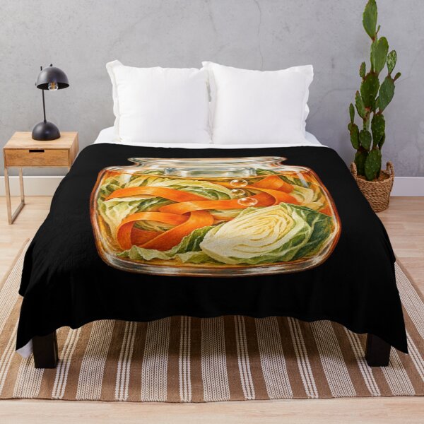 Item preview, Fermentation Crock with Cabbage and Carrot Sauerkraut Art designed and sold by ThreadQuirk.