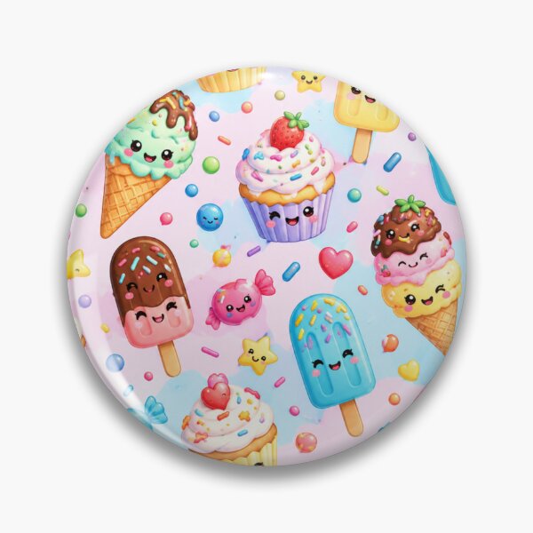 Item preview, Kawaii Sweet Treats Ice Cream Cupcakes Cute Seamless Pattern designed and sold by Shivora Studio.