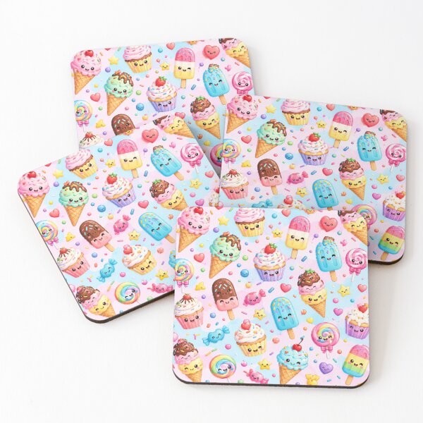 Item preview, Kawaii Sweet Treats Ice Cream Cupcakes Cute Seamless Pattern designed and sold by Shivora Studio.