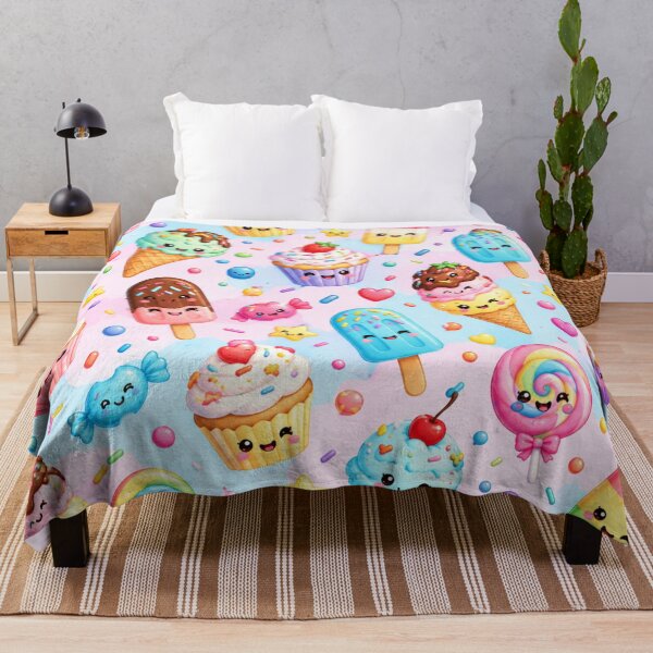 Item preview, Kawaii Sweet Treats Ice Cream Cupcakes Cute Seamless Pattern designed and sold by Shivora Studio.