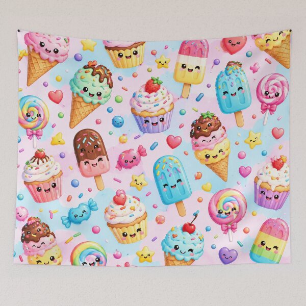 Item preview, Kawaii Sweet Treats Ice Cream Cupcakes Cute Seamless Pattern designed and sold by Shivora Studio.