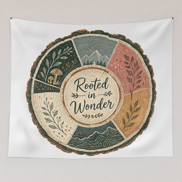 Item preview, Rooted in Wonder Vintage Tree Ring Nature Art Botanical Forest Aesthetic designed and sold by inkoutninja.