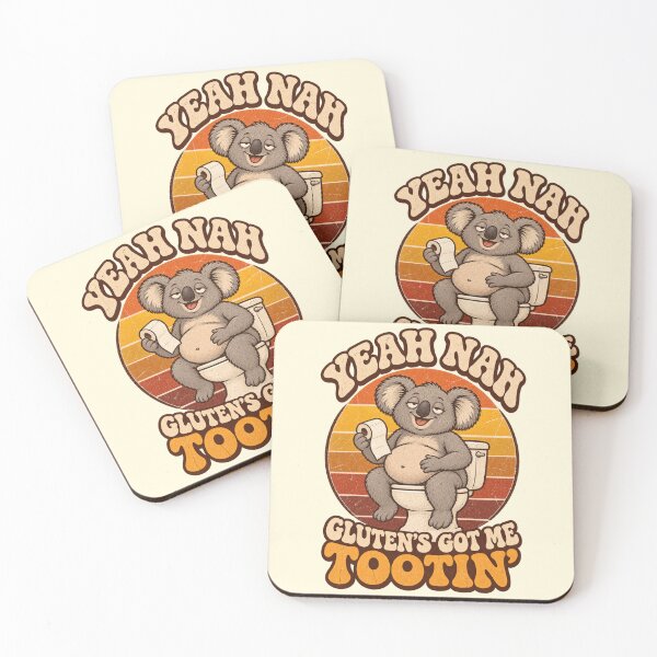 Item preview, Yeah Nah Gluten's Got Me Tootin Retro Koala Tee designed and sold by Yellowriversss.