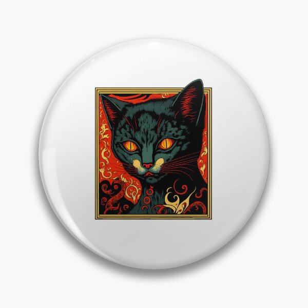 Item preview, Artistic Black Cat with Orange Eyes Portrait designed and sold by OlyvieArt.