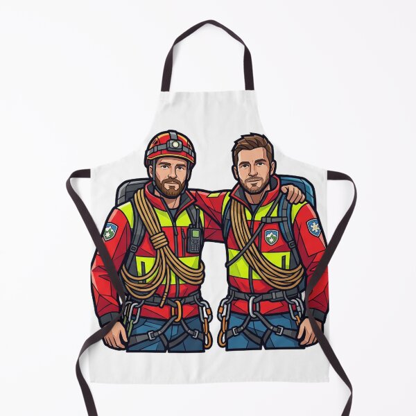 Item preview, south tyrol mountain rescue german brothers — Bold mosaic illustration Art designed and sold by DigitalGraphic1.