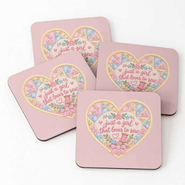 Item preview, Just a girl that loves to sew, quilted heart designed and sold by ArtfulSoules.