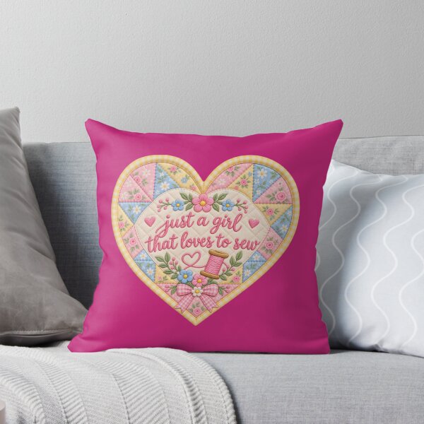 Item preview, Just a girl that loves to sew, quilted heart designed and sold by ArtfulSoules.