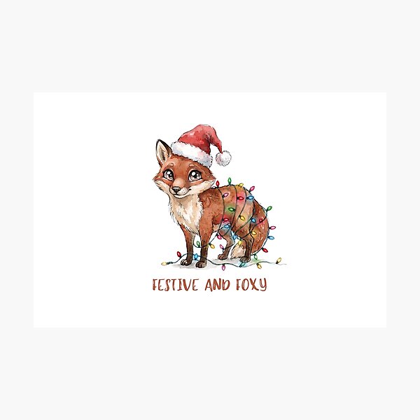 Item preview, Festive And Foxy Funny Christmas Fox Illustration designed and sold by made by Golightly x.