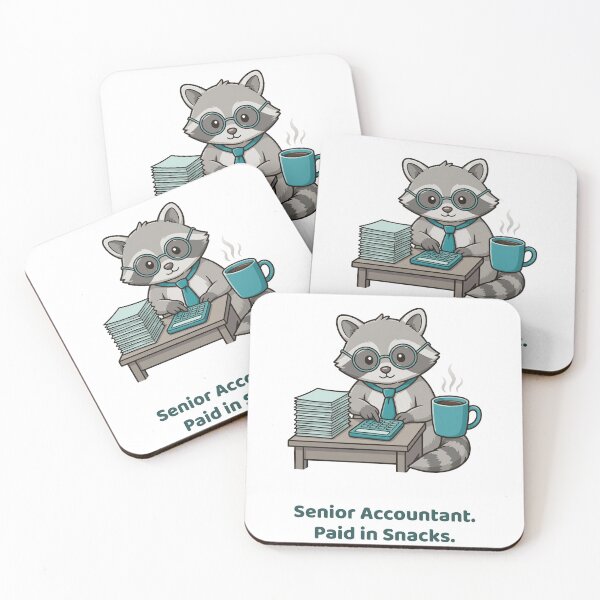 Item preview, Raccoon Accountant with Calculator and Coffee, Senior Accountant Paid in Snacks designed and sold by ElicitaDesign.
