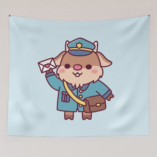 Item preview, Cute Goat Postman With Love Letter designed and sold by rustydoodle.