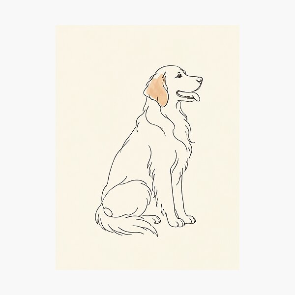 Item preview, Golden Retriever | Minimalist Continuous Line Art Dog Print designed and sold by Zaramodo.